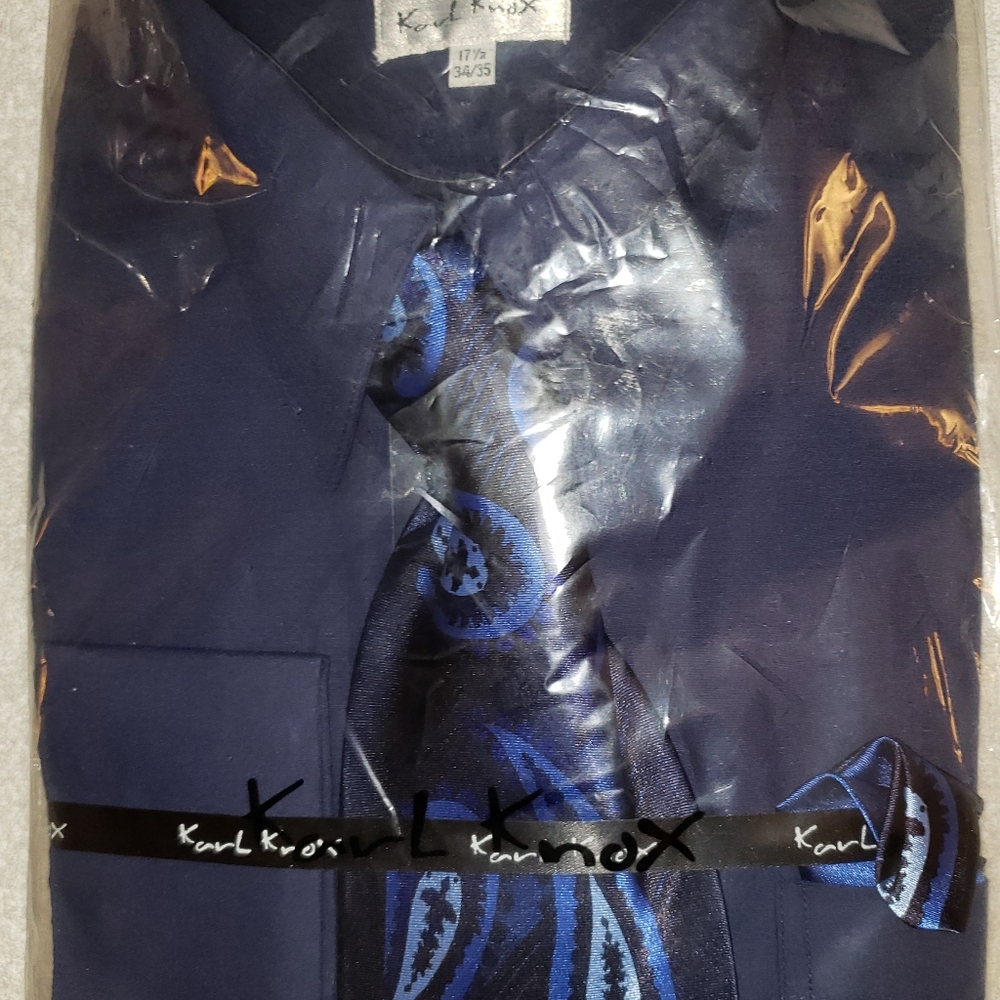 Dress Shirt and Tie and Cuffs combo Royal Blue